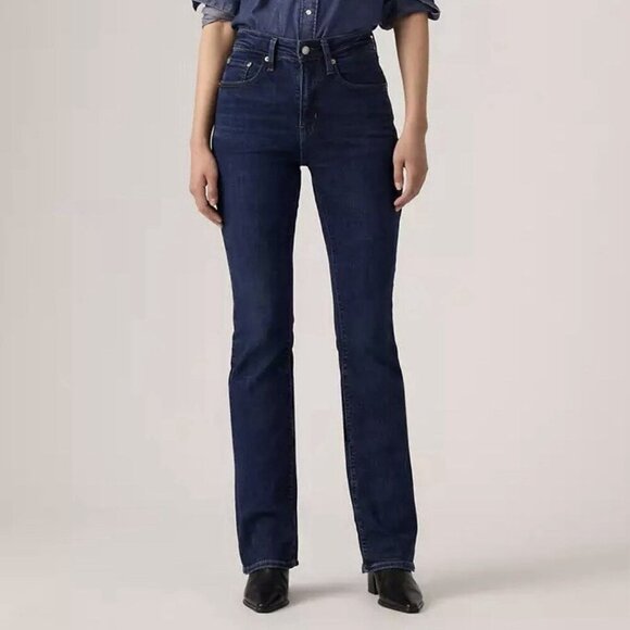 Levi's Women's 725 High Rise Bootcut Jeans Size 25 x 32 Dark Blue Denim NWT $98 - Picture 1 of 16